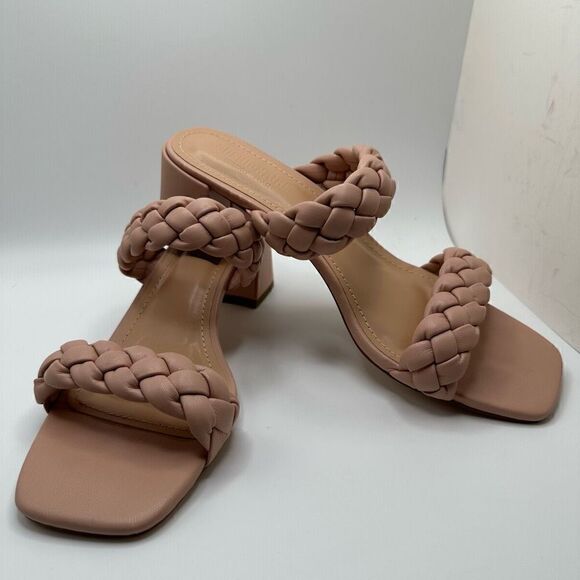 CUSHIONAIRE Women's braided Heel Sandal +Memory Foam 9 BLUSH - Picture 6 of 7